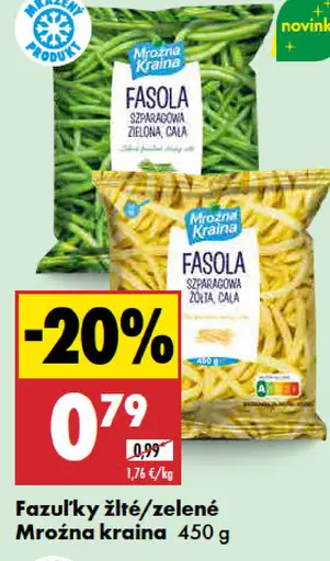 Mroźna kraina fazuľky žlté/zelené