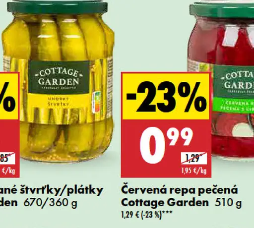 Cottage Garden Uhorky krájané štvrťky/plátky
