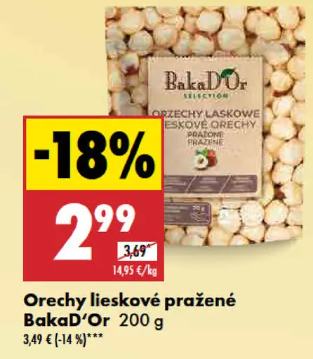 BakaD'Or Orechy lieskové pražené
