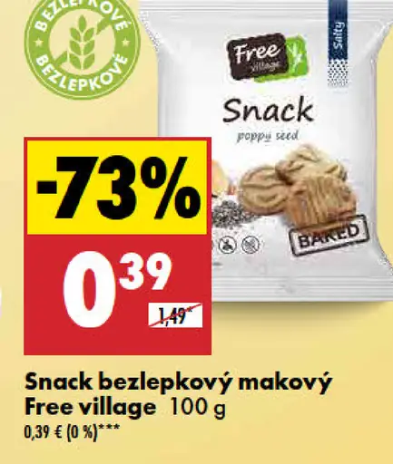 Free village Snack bezlepkový