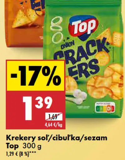 Top Krekery soľ/cibuľka/sezam
