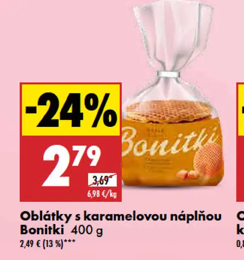 Bonitki Oblátky s karamelovou náplňou