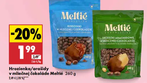 Meltie Hrozienka/arašidy v mliečnej čokoláde