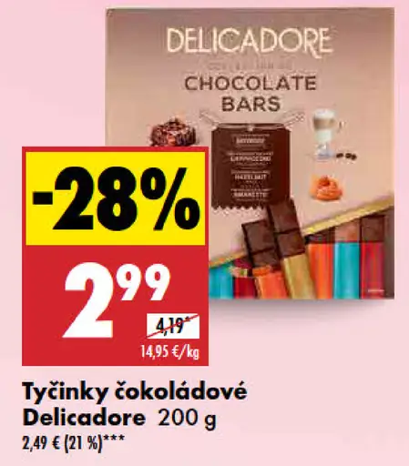 Tyčinky čokoládové Delicadore