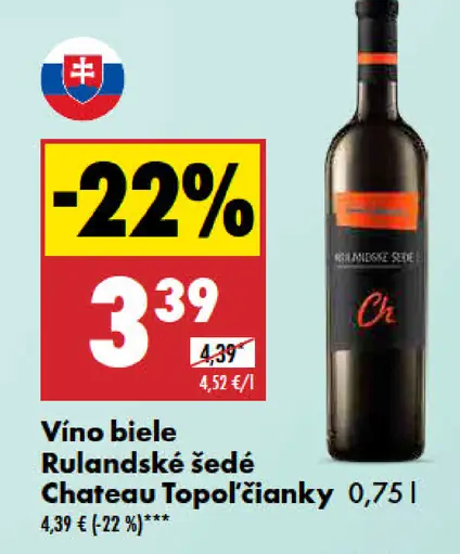 Rulandské šedé Chateau Topoľčianky