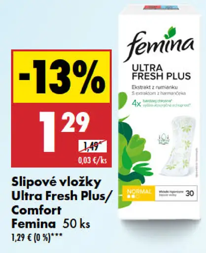 Femina Slipové vložky Ultra Fresh Plus/Comfort