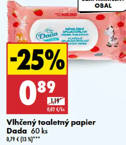 Dada Vlhčený toaletný papier