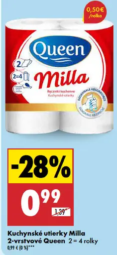 Queen Kuchynské utierky Milla 2-vrstvové