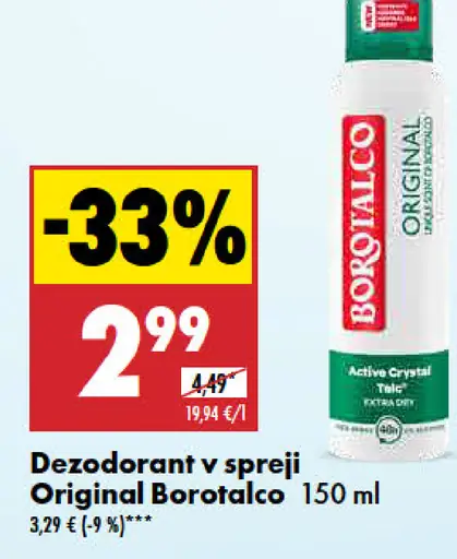 Borotalco Dezodorant v spreji Original