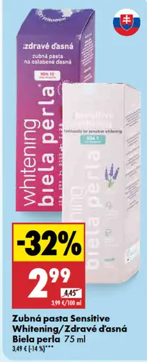 Zubná pasta Sensitive Whitening/Zdravé ďasná Biela perla