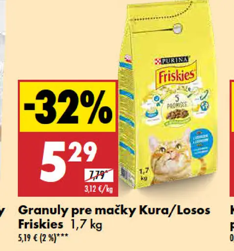 Purina Friskies Granuly pre mačky Kura/Losos