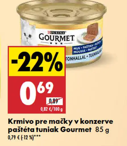 Gourmet Krmivo pre mačky v konzerve paštéta tuniak
