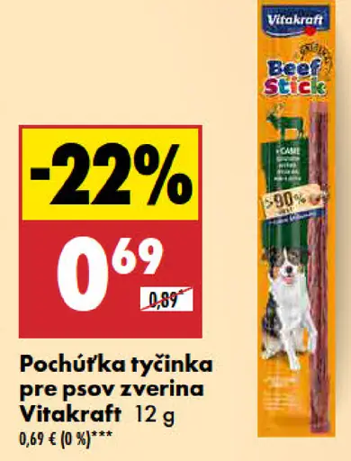 Vitakraft Pochúťka tyčinka pre psov zverina