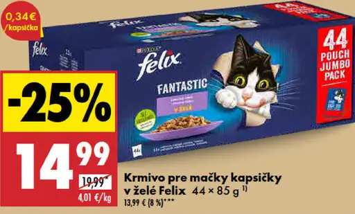 Felix Krmivo pre mačky v želé kapsička