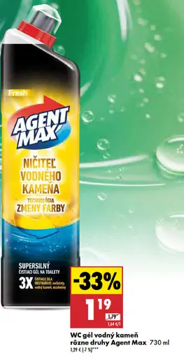 Agent Max WC gél na vodný kameň