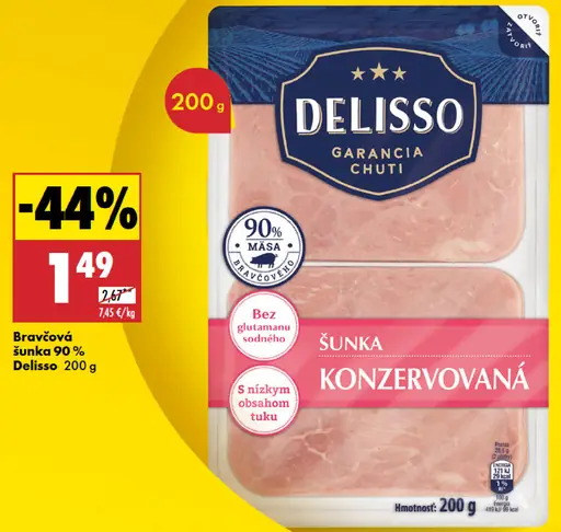 Delisso Bravčová šunka konzervovaná