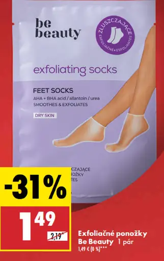 Be Beauty Exfoliačné ponožky
