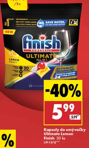 Finish Ultimate Lemon Kapsuly do umývačky riadu