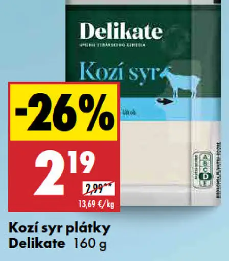 Delikate Kozí syr plátky