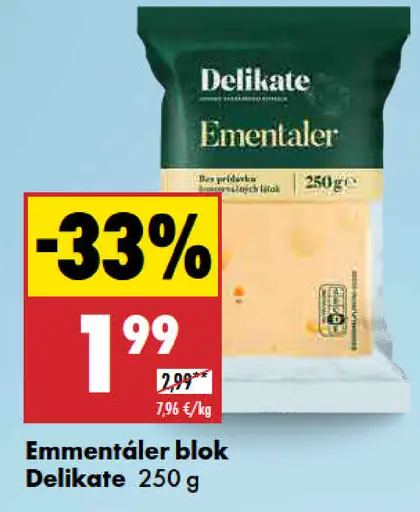 Emmentáler blok Delikate