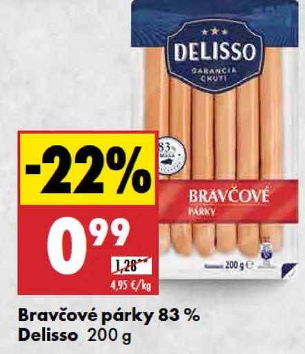 Delisso Bravčové párky 83 %