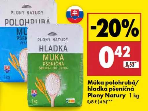 Plony Natury Múka hladká/hrubá/polohrubá pšeničná