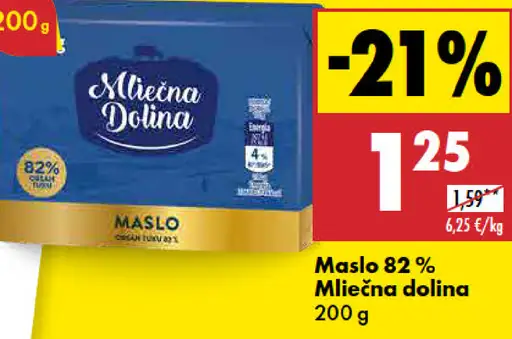 Maslo 82 % Mliečna Dolina