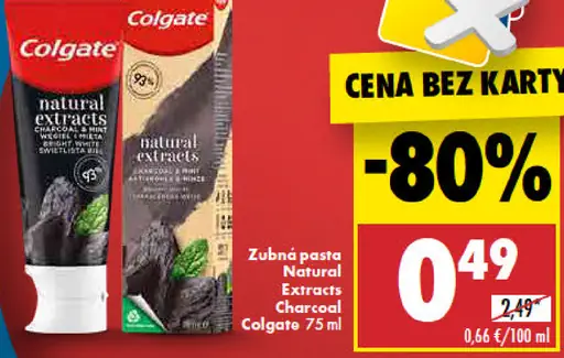 Zubná pasta Natural Extracts Charcoal Colgate