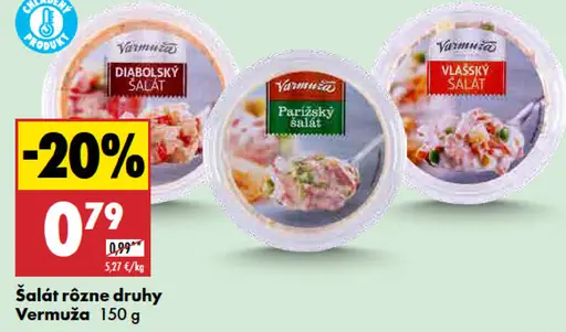 Vermuřa Šalát rôzne druhy