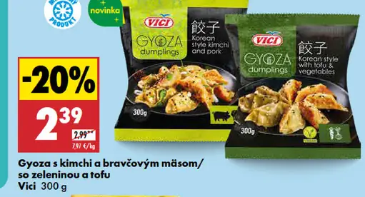 Vici Gyoza s kimchi a bravčovým mäsom/so zeleninou a tofu