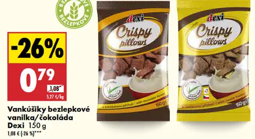 Dexi bezlepkové vanilka/čokoláda vankúšiky