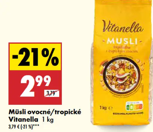 Vitanella ovocné/tropické müsli
