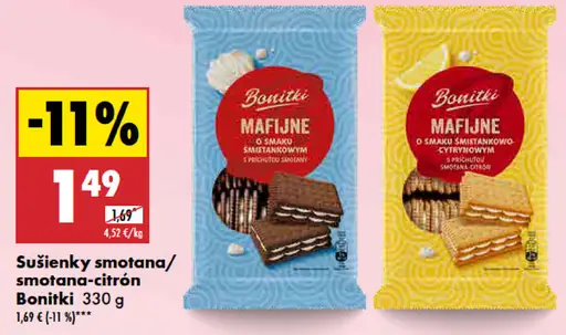 Bonitki Sušienky smotana/smotana-citrón