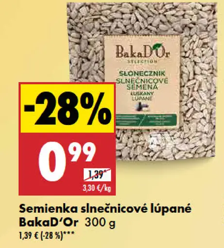 Semienka slnečnicové lúpané BakaD’Or