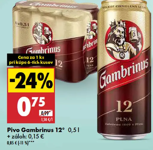 Gambrinus Pivo 12°