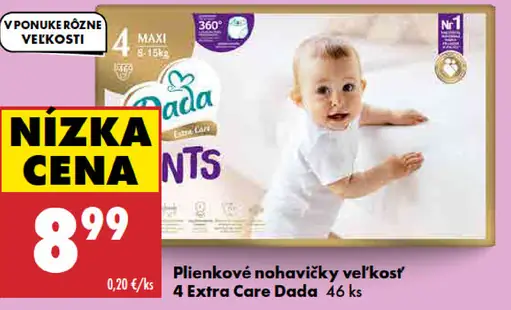 Dada Plienkové nohavičky veľkosť 4 Extra Care