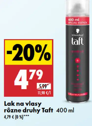 Taft lak na vlasy rôzne druhy