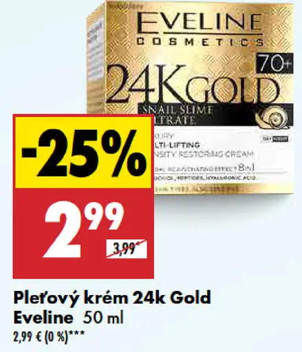 Eveline Pleťový krém 24k Gold