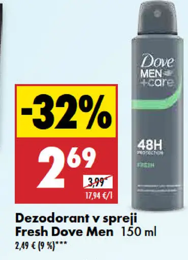 Dove Men dezodorant v spreji Fresh