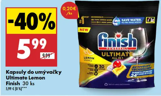 Finish Ultimate Lemon Kapsuly do umývačky riadu