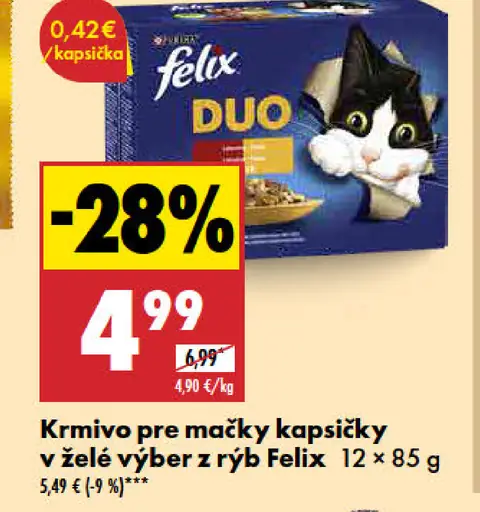 Felix kapsičky krmivo pre mačky výber z rýb