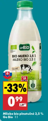 Go bio Mlieko bio plnotučné 3,5 %
