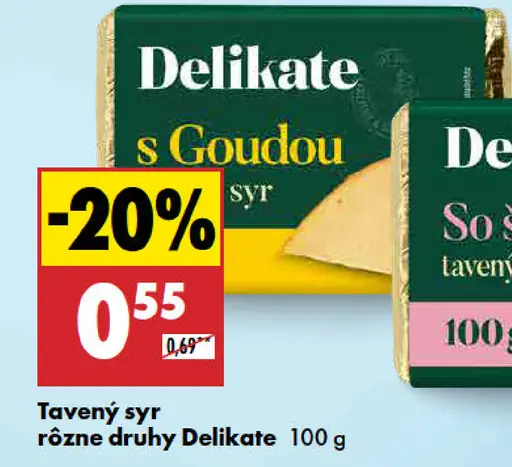 Delikate Tavený syr rôzne druhy