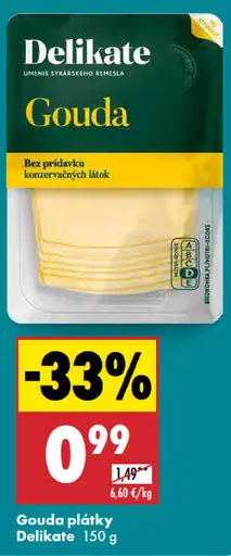 Delikate Gouda plátky