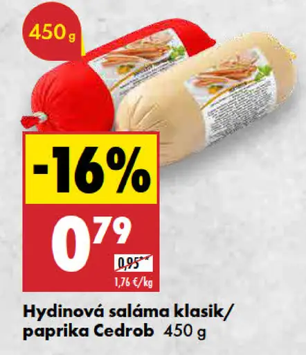 Cedrob Hydinová saláma klasik/paprika