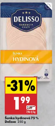 Delisso Šunka hydinová 75 %