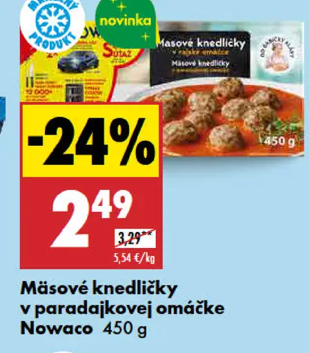 Nowaco Mäsové knedličky v paradajkovej omáčke