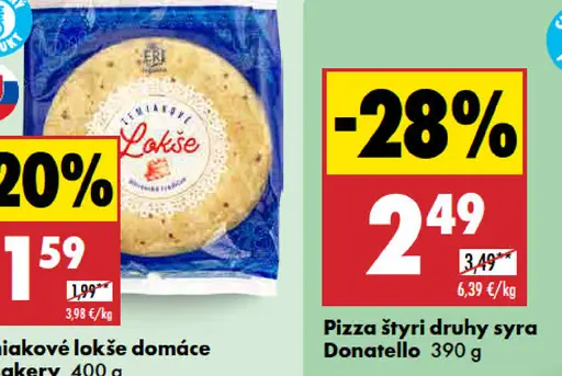 Donatello Pizza štyri druhy syra