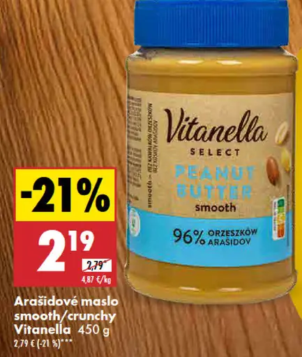 Vitanella Arašidové maslo smooth/crunchy