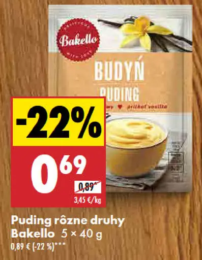 Bakello Puding rôzne druhy